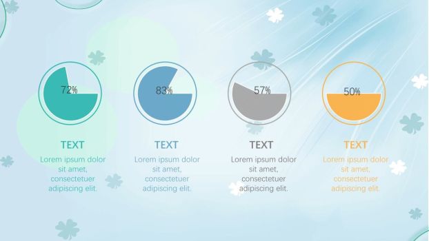 四叶草淡雅背景PPT模板6