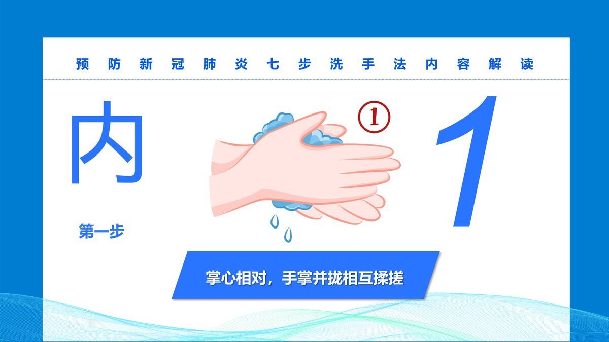 七步洗手法规范演示PPT模板2