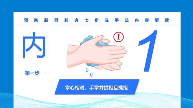 七步洗手法规范演示PPT模板2