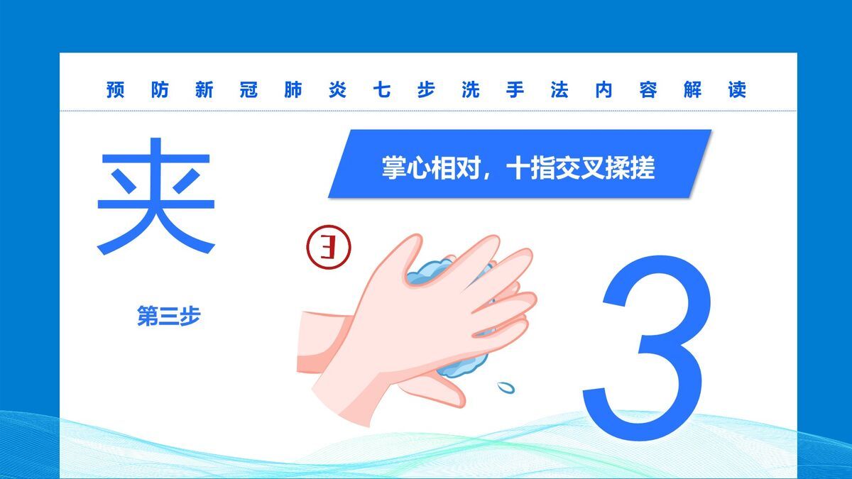 七步洗手法规范演示PPT模板4