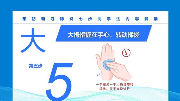 七步洗手法规范演示PPT模板6