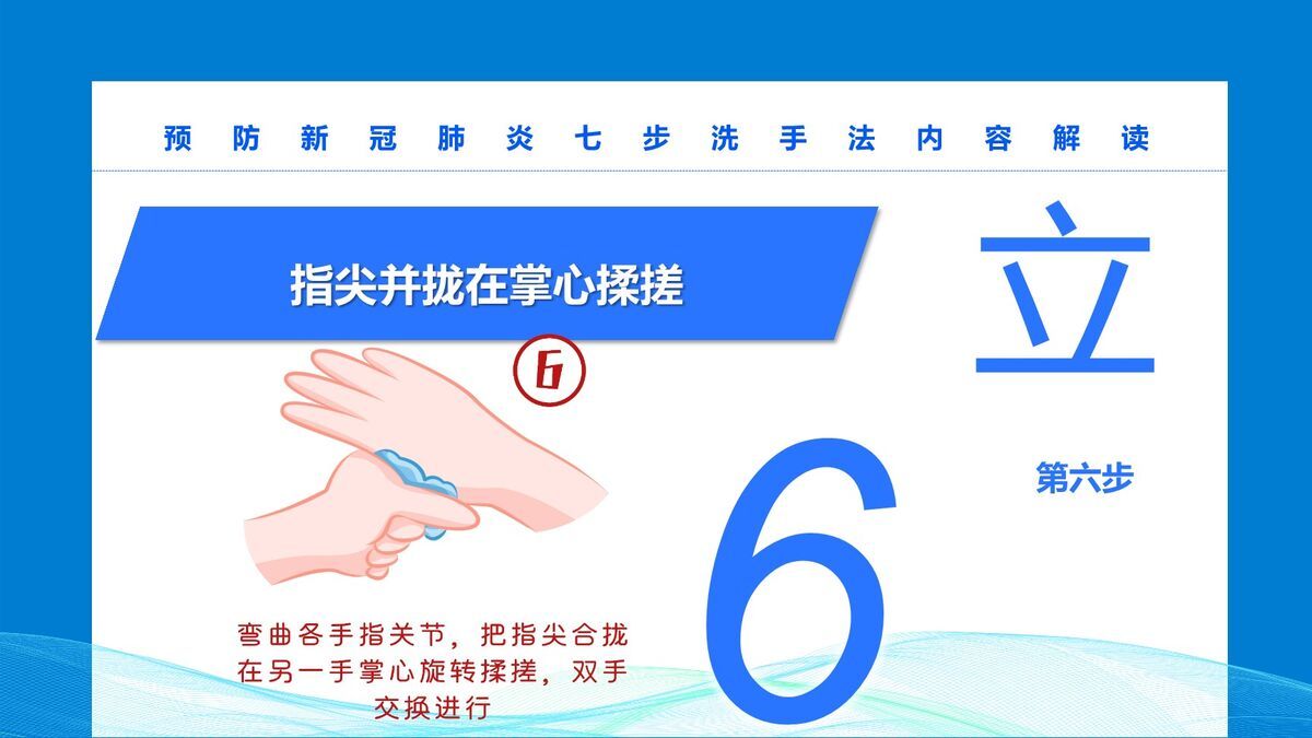 七步洗手法规范演示PPT模板7