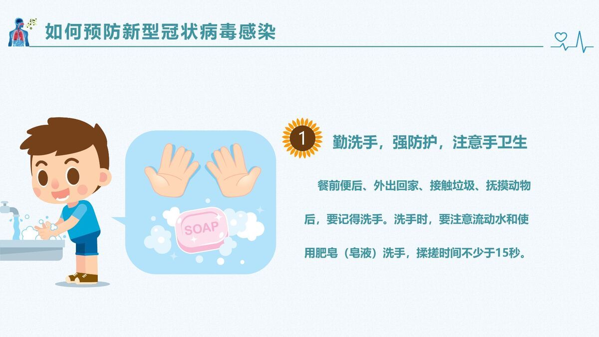 新冠肺炎防护指南PPT模板6