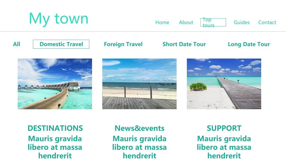 网页UI风格旅游介绍PPT模板8