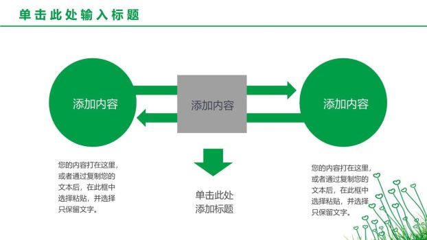 绿色心形小草主题PPT模板8