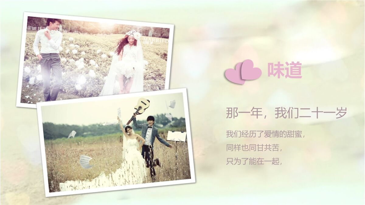 浪漫婚礼纪念相册PPT模板6