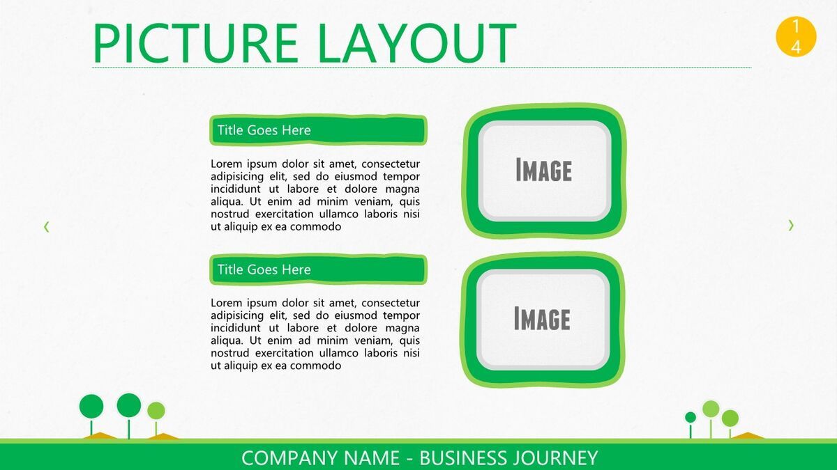 清爽绿色卡通主题PPT模板5