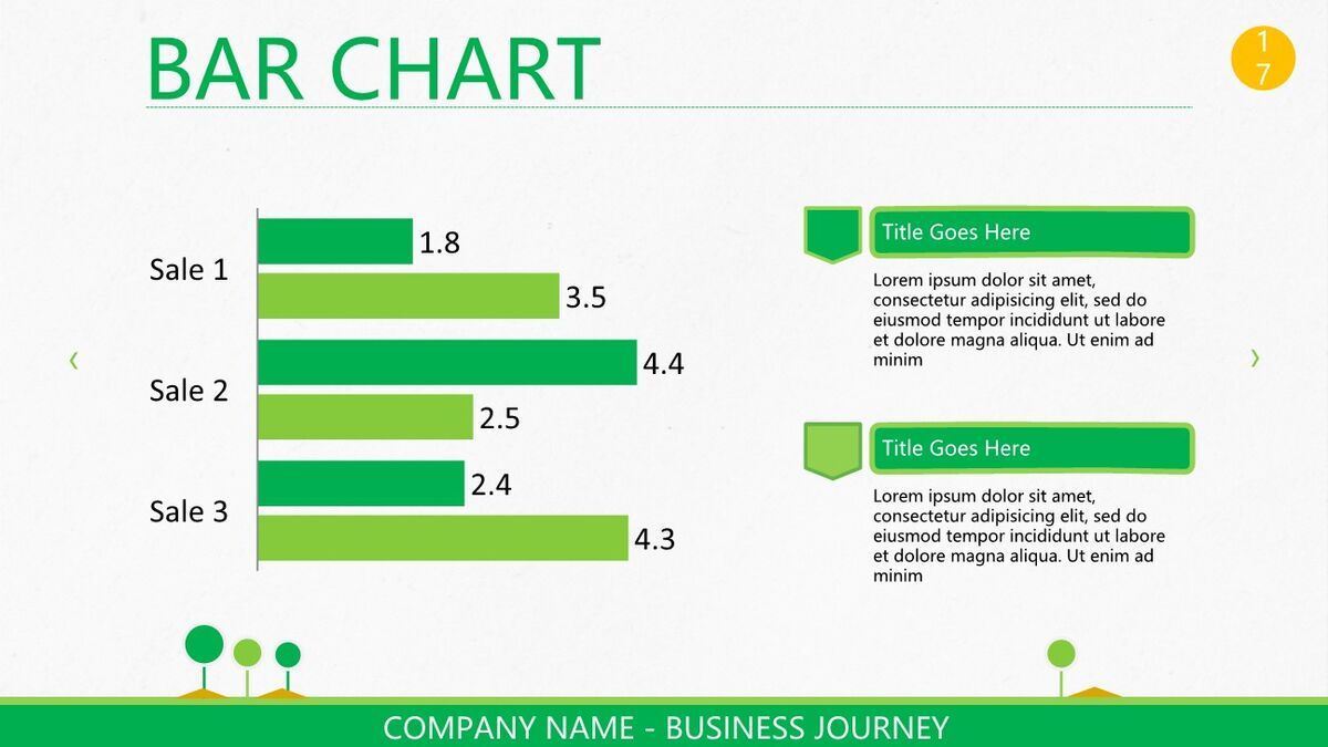 清爽绿色卡通主题PPT模板8