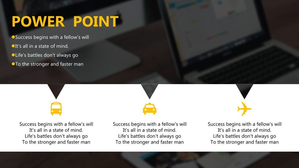 高端电脑桌面风格PPT模板1