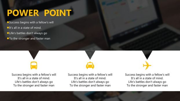 高端电脑桌面风格PPT模板1