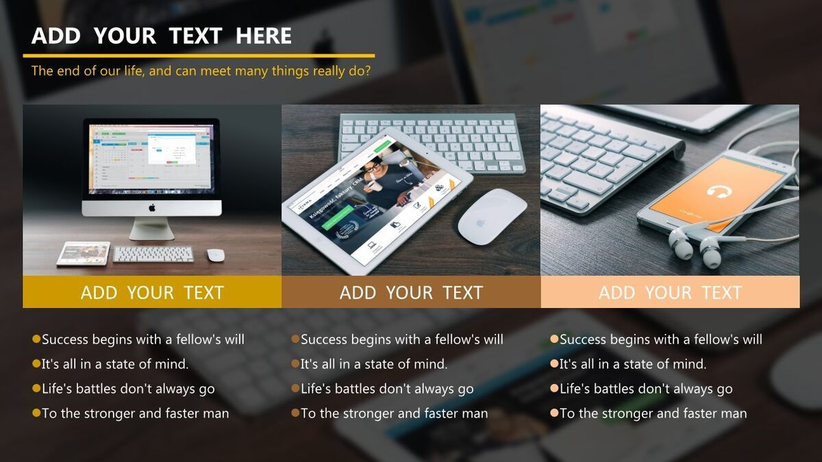 高端电脑桌面风格PPT模板3