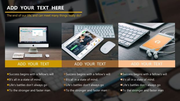 高端电脑桌面风格PPT模板3