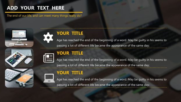 高端电脑桌面风格PPT模板4