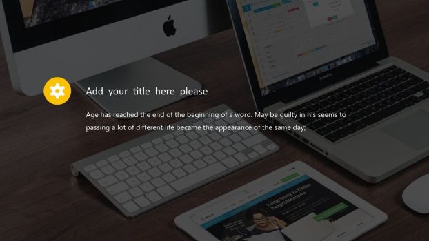 高端电脑桌面风格PPT模板5