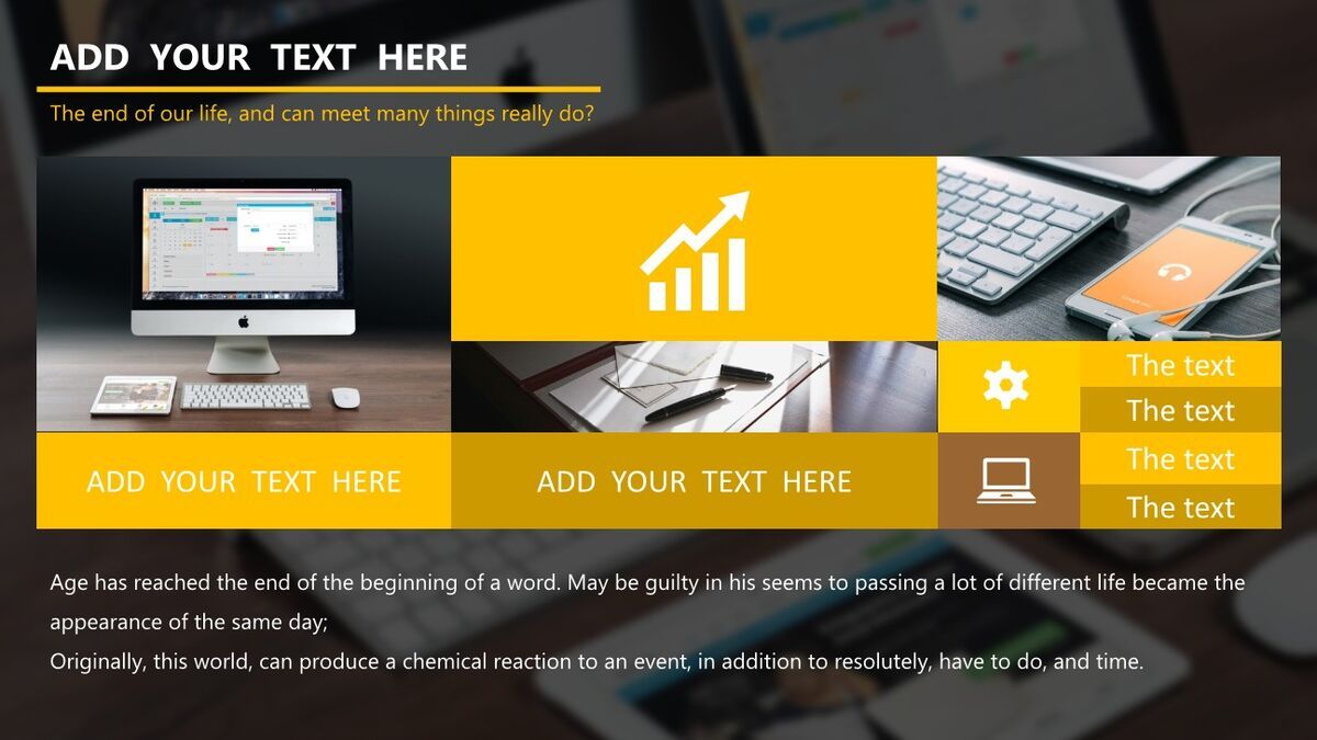 高端电脑桌面风格PPT模板7