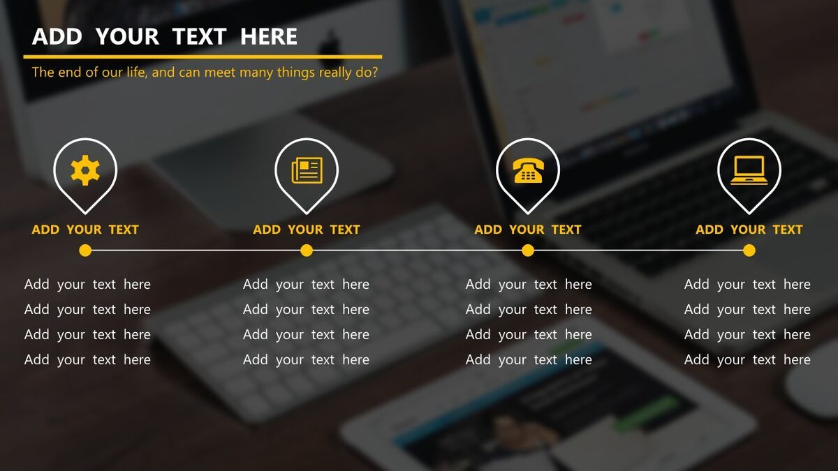 高端电脑桌面风格PPT模板9