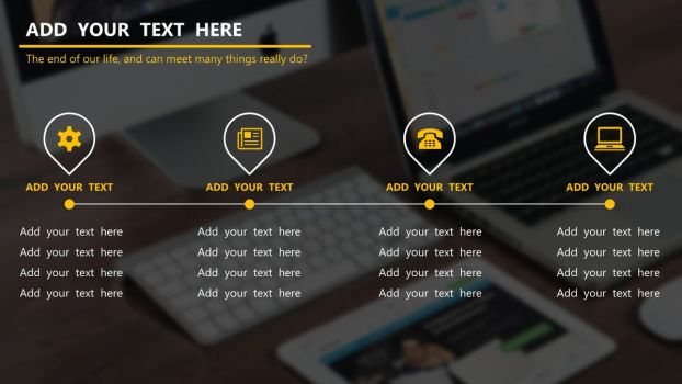 高端电脑桌面风格PPT模板9