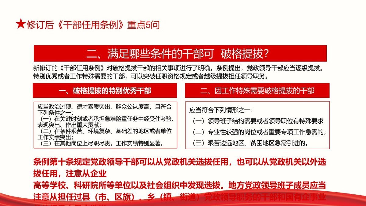 《干部选拔任用条例》解读学习PPT模板2