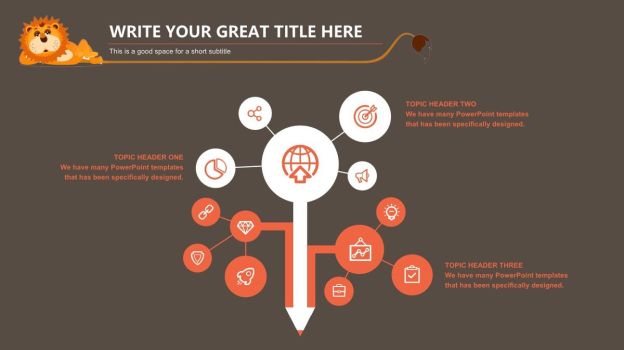 卡通狮子主题PPT模板6