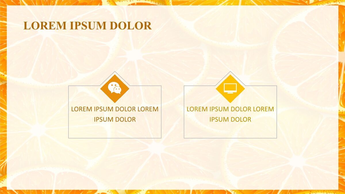 创意柑橘水果主题PPT模板5