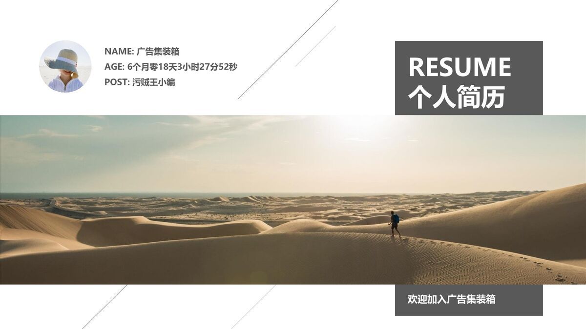 时尚求职简历PPT模板0