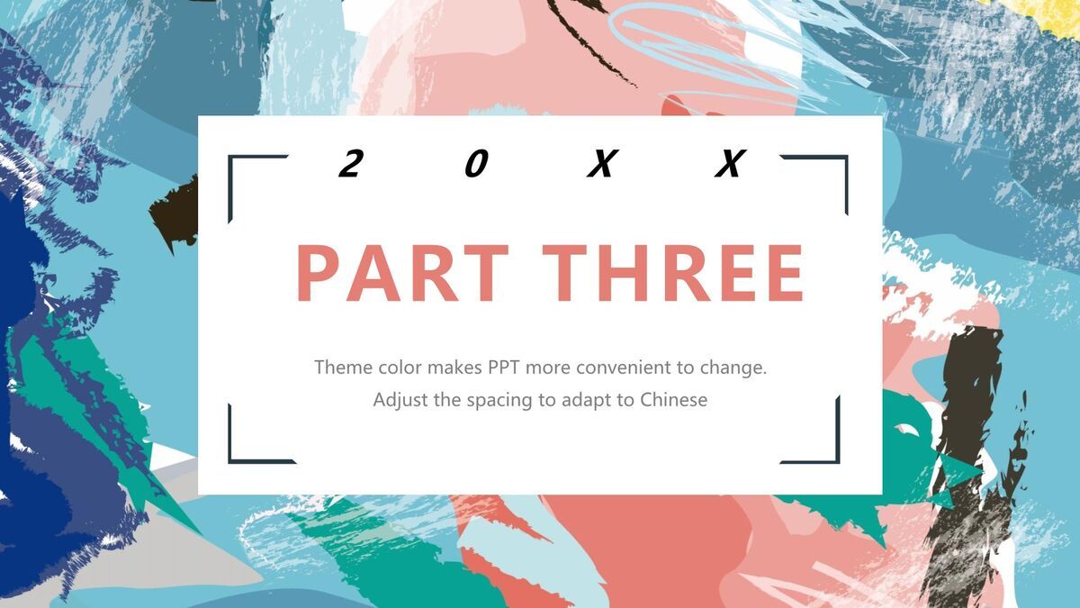 莫兰迪涂鸦艺术风PPT模板4