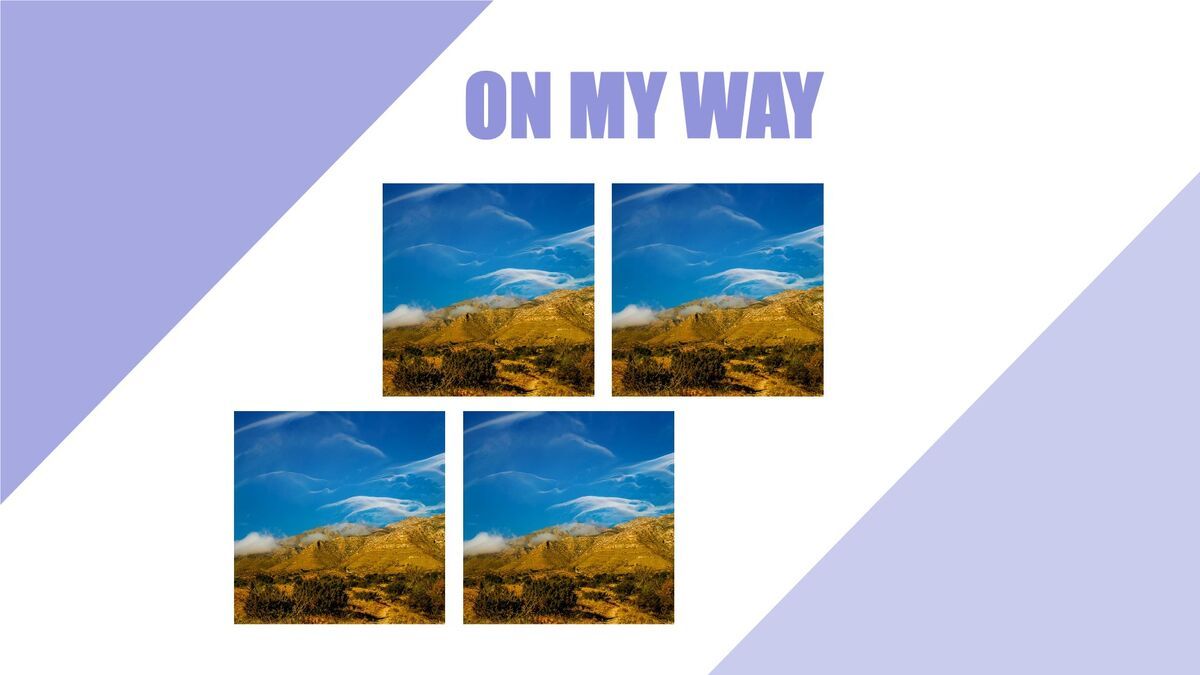 色块分割旅游风景PPT模板4