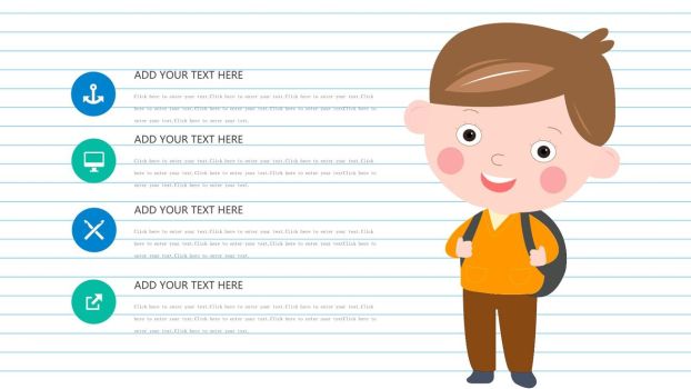 手绘卡通开学主题PPT模板1