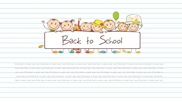 手绘卡通开学主题PPT模板3