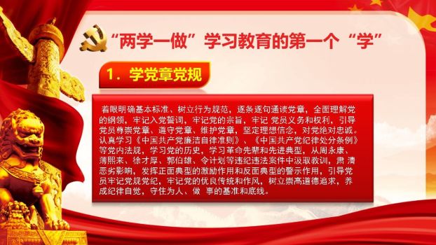 两学一做党课PPT模板7