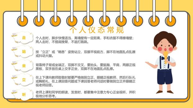 小学生行为规范养成教育PPT模板2