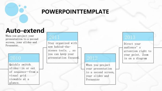 蓝色几何五边形创意商务PPT模板1