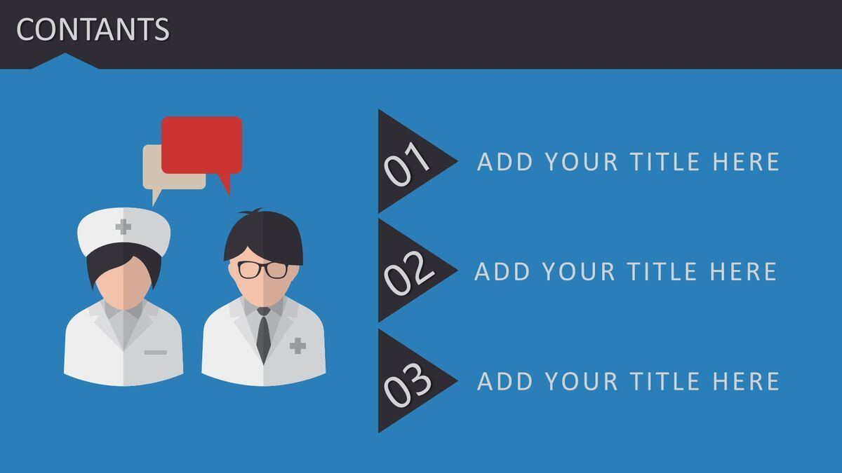 扁平化医疗医学PPT模板3