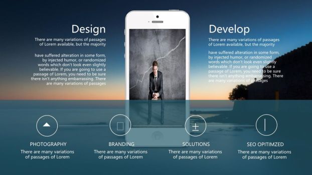 虚化背景IOS风PPT模板8