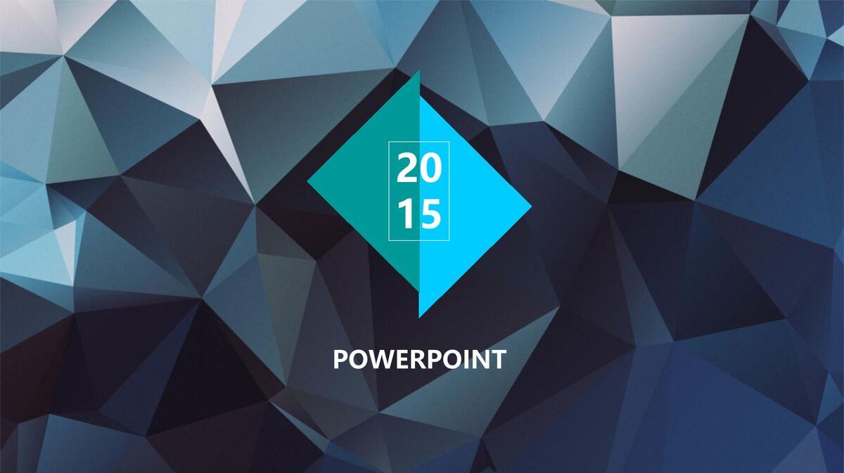 低多边形立体质感PPT模板0