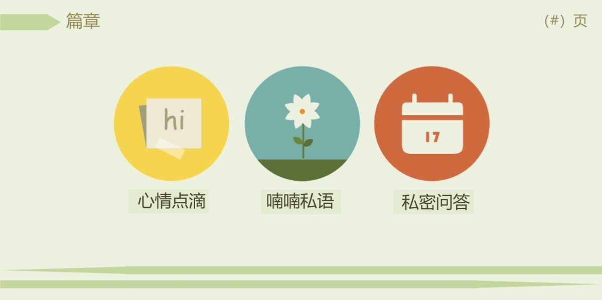 绿色小清新淡雅风格PPT模板3