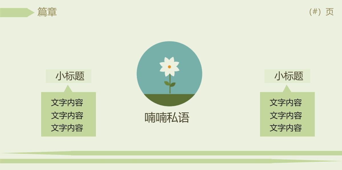 绿色小清新淡雅风格PPT模板6