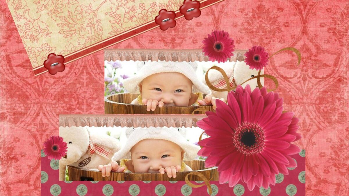 婴儿相册专用PPT模板1