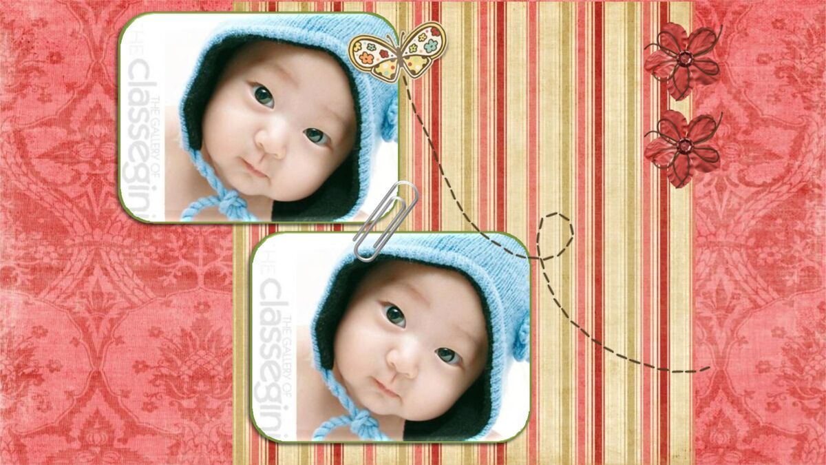 婴儿相册专用PPT模板7