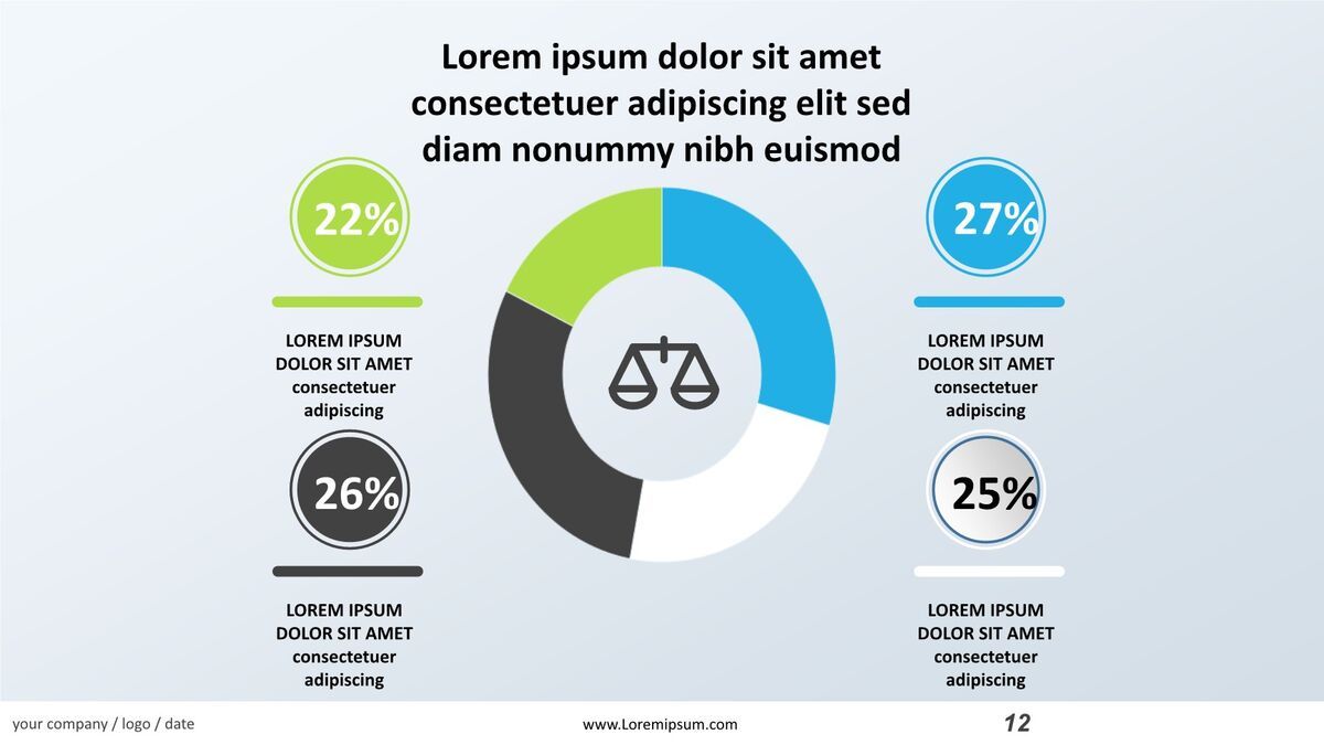 抽象艺术圆圈设计PPT模板4