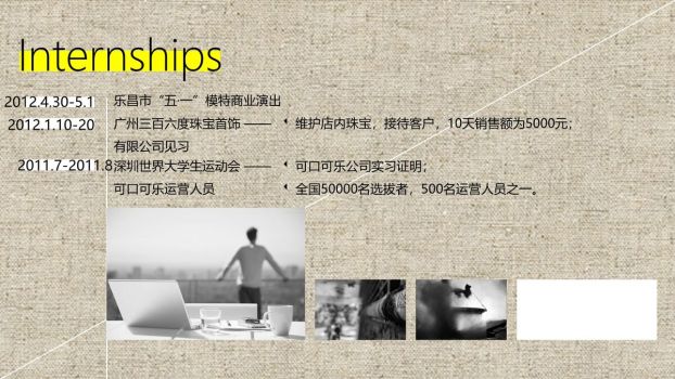 布纹背景个性简历PPT3