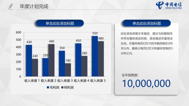 中国电信内部工作汇报PPT模板8