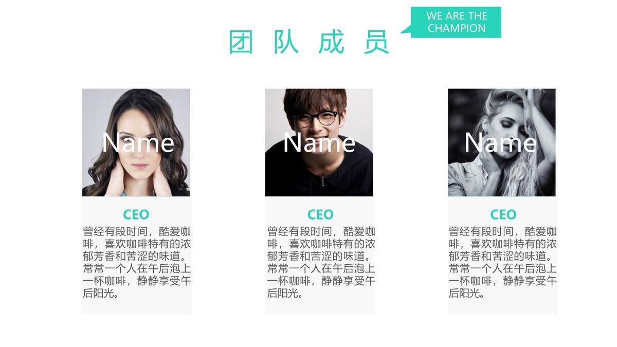 扁平化设计团队介绍PPT6