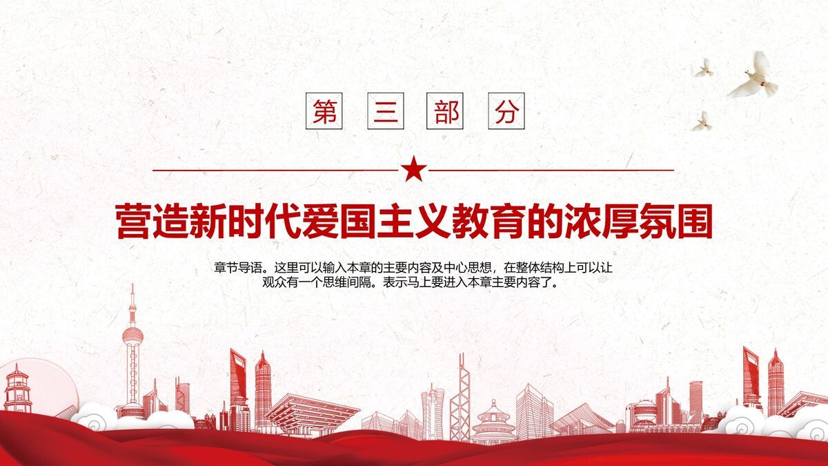 爱国主义教育纲要PPT模板3