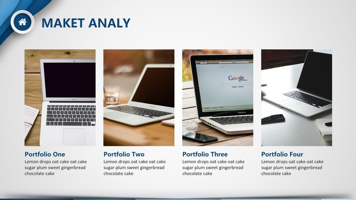 蓝色条纹渐变商务PPT模板2