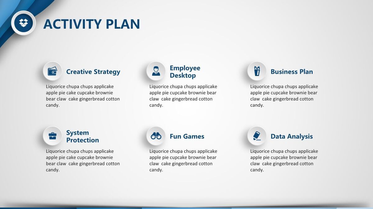 蓝色条纹渐变商务PPT模板6