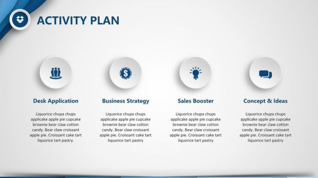 蓝色条纹渐变商务PPT模板7