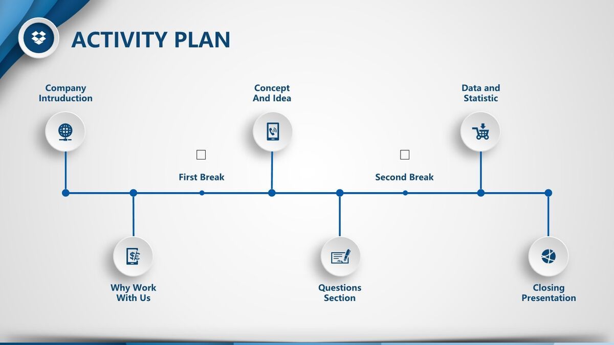 蓝色条纹渐变商务PPT模板8