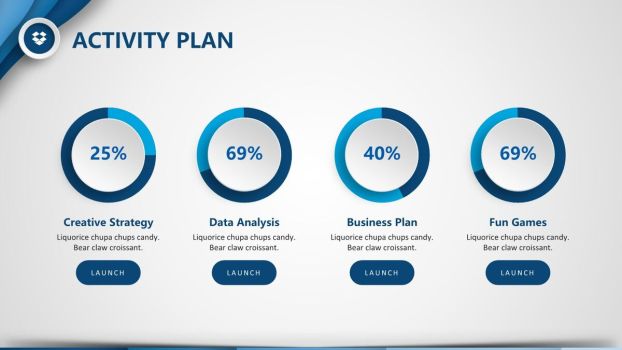 蓝色条纹渐变商务PPT模板9