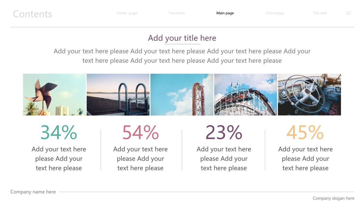 扁平化网页风格PPT模板9